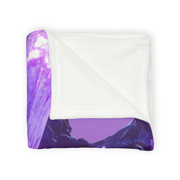 Neon Crystals Blooming in Wasteland Plush Fleece Throw Blanket