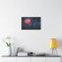 Neon Flower Blooming from Concrete — Stretched Canvas Wall Art — Living Room Wall Lifestyle View