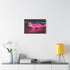 Neon Fox Chasing Light Trails — Stretched Canvas Wall Art — Living Room Wall Lifestyle View