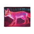 Neon Fox Chasing Light Trails — 50×60 Plush Throw Blanket — Full Flat Artwork View