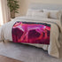 Neon Fox Chasing Light Trails — 50×60 Plush Throw Blanket — 300 GSM Plush Coral Fleece Texture Close-Up