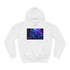 Neon Lit Jungle with Glowing Fauna — Heavyweight Graphic Hoodie — Brushed-Fleece Hood & Pouch Pocket Detail