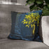 Neon Tree Sprouting from Stone Temple — 40×40 Cushion Cover — Double-Sided Back & Concealed Zip Detail