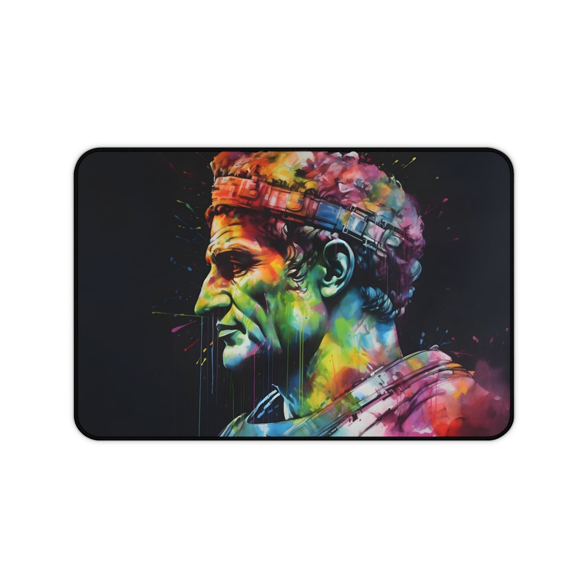 Neon Watercolor Caesar Desk Mat