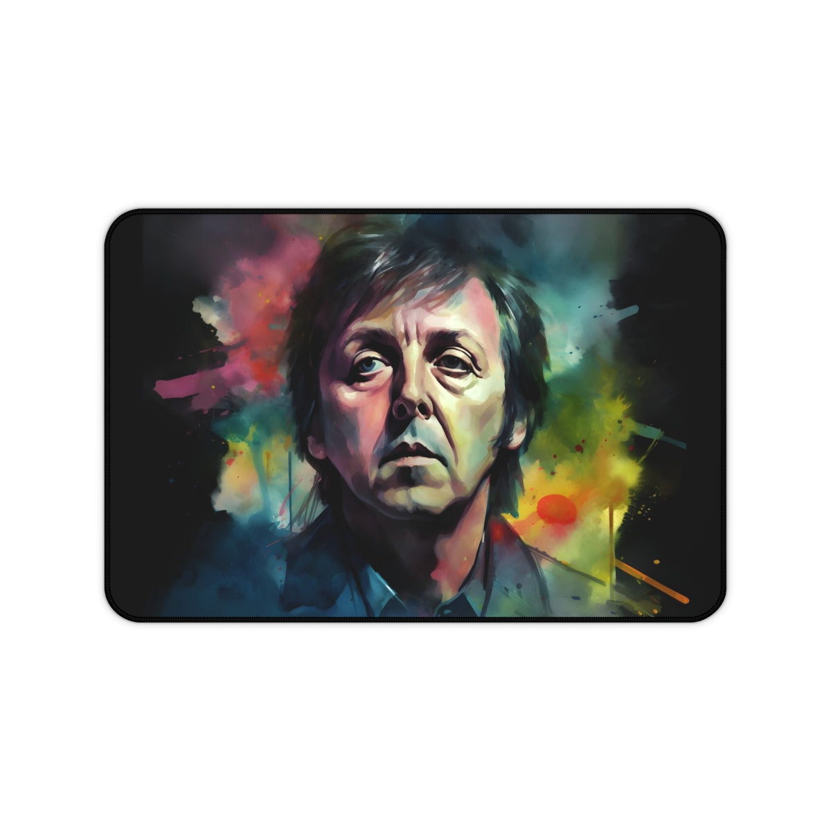 Neon Watercolor Paul McCartney Desk Mat