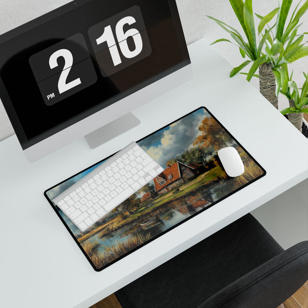 Netherlands Countryside Holland Painting (Edition II) — XXL Gaming Desk Mat — Gaming & Workspace Desk Setup View