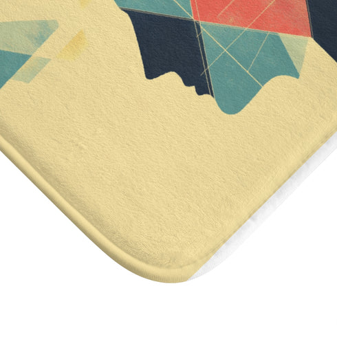Synaptic Neural Network Cosmic Mind — Non-Slip Bath Mat — Cushioned Memory Foam & Non-Slip Backing Detail