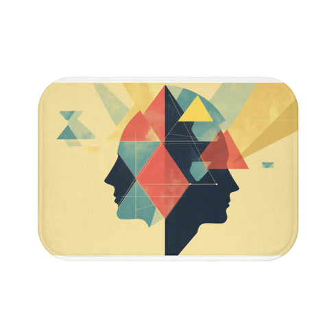 Synaptic Neural Network Cosmic Mind — Non-Slip Bath Mat — Top-Down Velvet Microfibre Artwork View