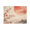 Festive Golden Lanterns & Cherry Blossoms — Plush Fleece Throw Blanket — Full Flat Artwork View