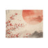 Festive Golden Lanterns & Cherry Blossoms — Plush Fleece Throw Blanket — Full Flat Artwork View