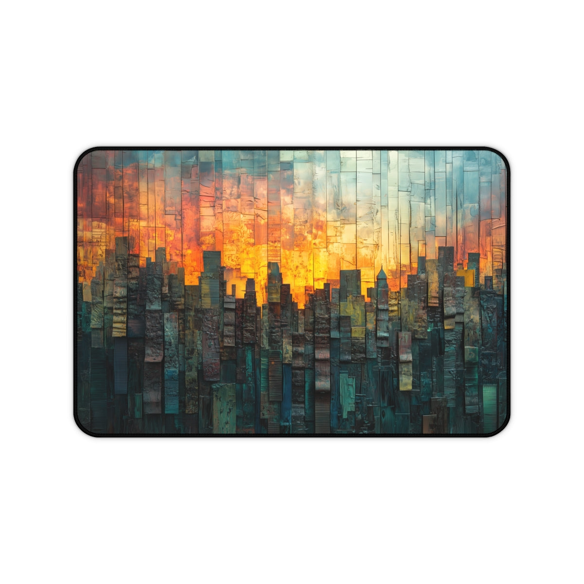 "New York Sunset Skyline Desk Mat"