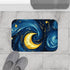 Night Pattern Seamless — 61×43 Memory Foam Bath Mat — Modern Bathroom Floor Lifestyle View
