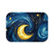 Night Pattern Seamless — 61×43 Memory Foam Bath Mat — Top-Down Velvet Microfibre Artwork View