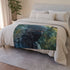 Ninja Disappearing Into Glitch Pixels — Plush Fleece Throw Blanket — Drape over Sofa & Bed Lifestyle View