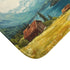 Norway Countryside Norway Painting Luxury Memory Foam Bath Mat - Microfibre Texture Close-Up