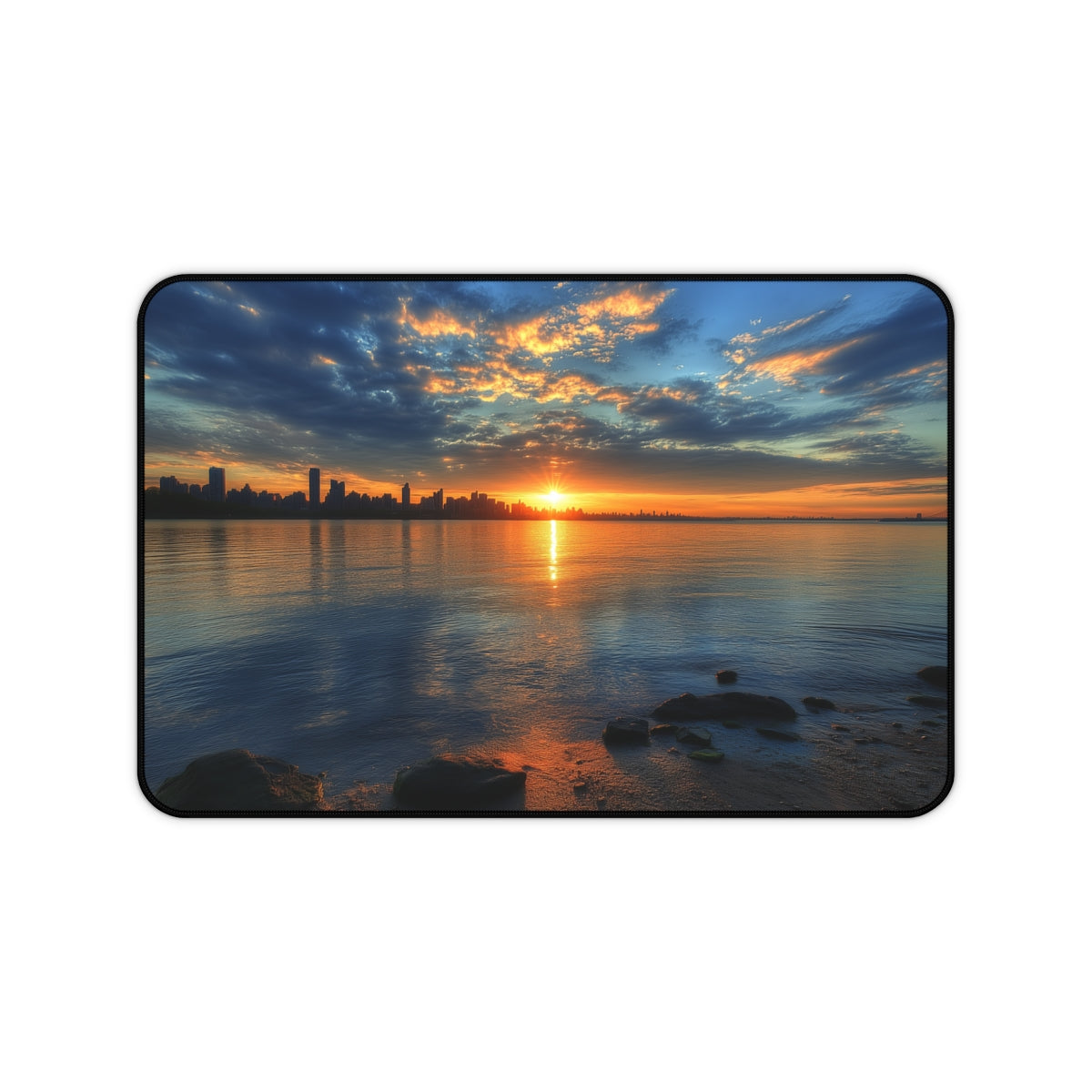 "NYC Skyline Sunset Desk Mat"