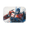 Optimus Prime Watercolor — Non-Slip Bath Mat — Top-Down Velvet Microfibre Artwork View