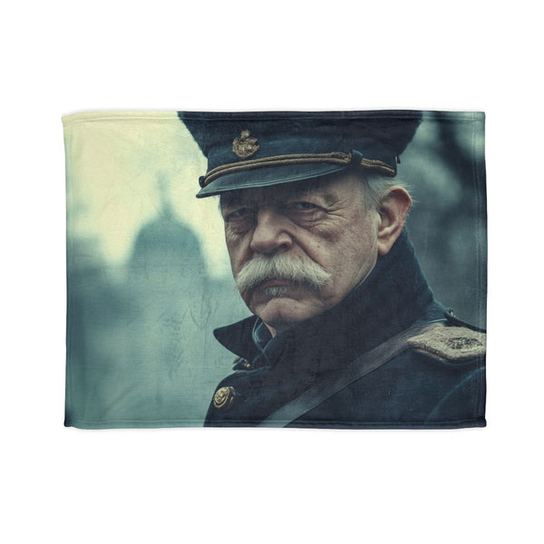 Otto von Bismarck Historical Portrait — Plush Fleece Throw Blanket — Full Spread Plush Fleece Artwork View