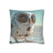Owl Shaped Spacecraft Landing on Ice — Double-Sided Cushion Cover — Front Double-Sided Cushion View
