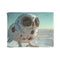Owl Shaped Spacecraft Landing on Ice — Plush Fleece Throw Blanket — Full Spread Plush Fleece Artwork View
