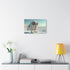 Owl Shaped Spacecraft Landing on Ice — Stretched Canvas Wall Art — Living Room Wall Lifestyle View