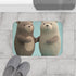 Pair of Sweet Bears Holding Hands Luxury Memory Foam Bath Mat - Bathroom Lifestyle View