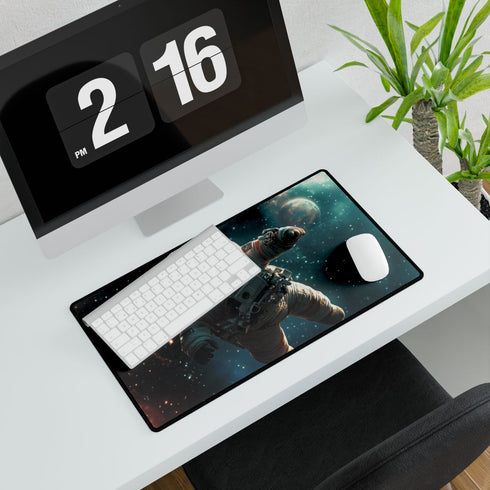 Panda Astronaut Floating in Space — XXL Gaming Desk Mat — Gaming & Workspace Desk Setup View