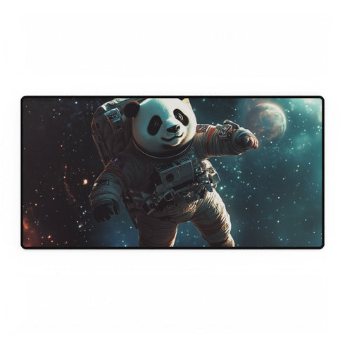 Panda Astronaut Floating in Space — XXL Gaming Desk Mat — Full Top-Down Artwork View