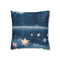 Paper Stars Falling into Dream Lake — Faux Suede Cushion Cover — Front 40×40 cm Square Cushion View
