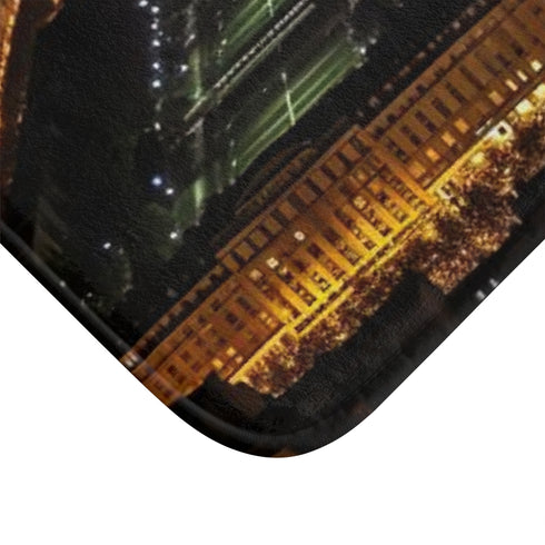Paris Night — Non-Slip Bath Mat — Cushioned Memory Foam & Non-Slip Backing Detail