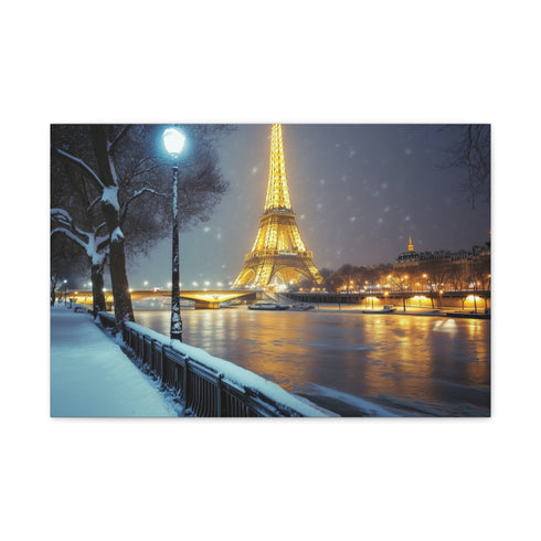 Paris Snow — 24×16 Canvas Wall Art — Front Gallery-Wrapped Canvas View