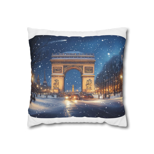 Paris Snow Night Pillowcase: Dreamy Elegance