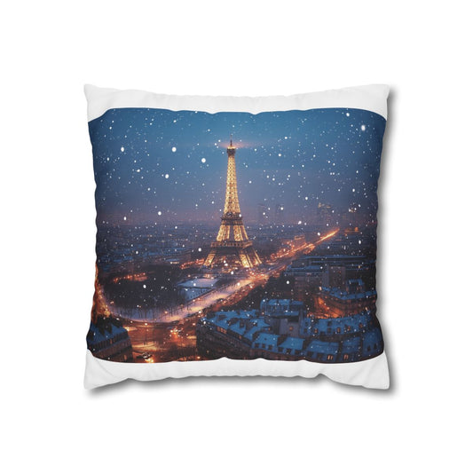 Paris Snow Night Pillowcase: Elegance and Tranquility