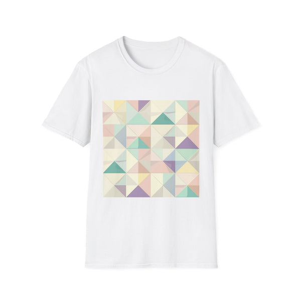 Soft Pastel Geometric Seamless Pattern — Graphic Cotton T-Shirt — Front Graphic Print View