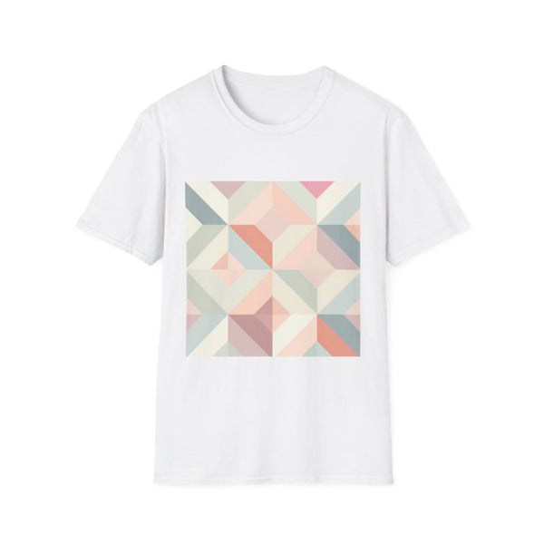 Soft Pastel Geometric Seamless Pattern (Edition III) — Graphic Cotton T-Shirt — Front Graphic Print View
