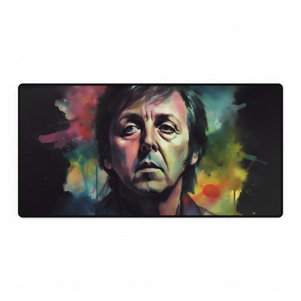 Paul Mccartney Watercolor Neon Colors — XXL Gaming Desk Mat — Full Top-Down Artwork View