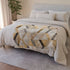 Cream & Gold Turkish Kilim Geometric — 50×60 Plush Throw Blanket — Draped Over Sofa & Bed Lifestyle View
