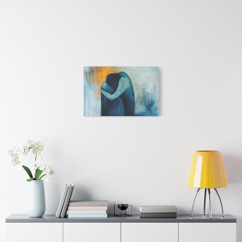 Peaceful Self-Love & Inner Comfort Art — Stretched Canvas Wall Art — Living Room Wall Lifestyle View