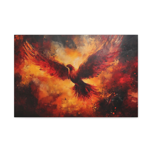 Phoenix Born from Volcanic Ash — Stretched Canvas Wall Art — Front Gallery-Wrapped Canvas View