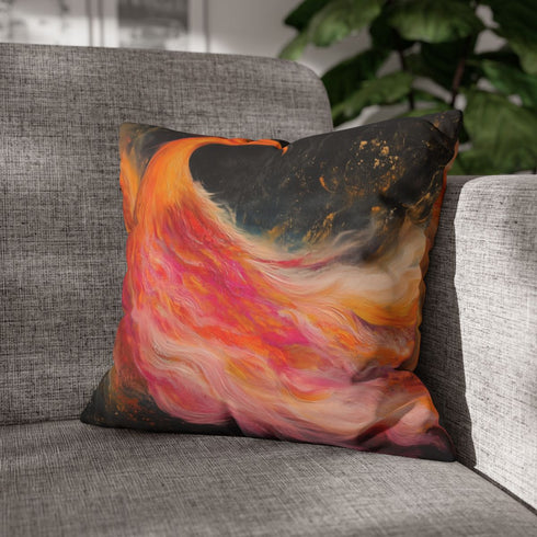 Phoenix Formed from Radio Waves — Double-Sided Cushion Cover — Sofa & Armchair Living Room Lifestyle View