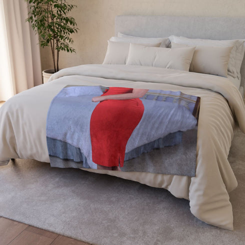 Phoenix Marie — 50×60 Plush Throw Blanket — Draped Over Sofa & Bed Lifestyle View