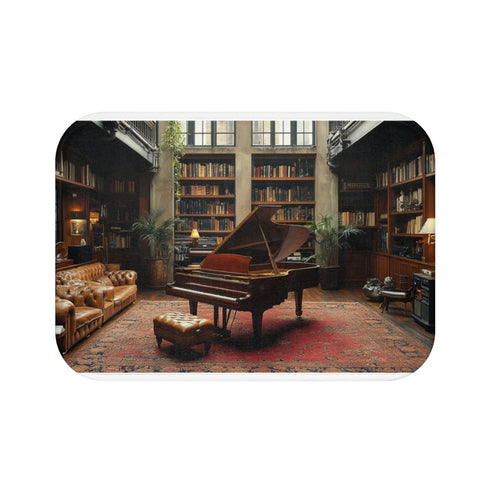 Piano — 61×43 Memory Foam Bath Mat — Top-Down Velvet Microfibre Artwork View