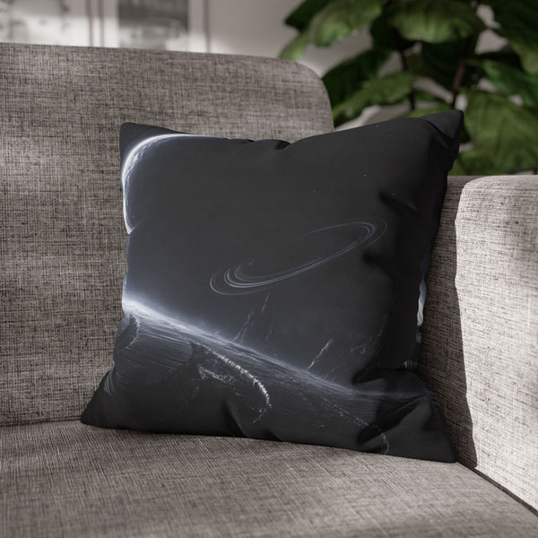 Planet with Rings Shaped Like Piano — Double-Sided Cushion Cover — Sofa & Armchair Living Room Lifestyle View