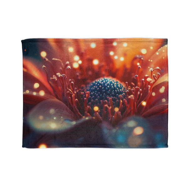 Planetarium Inside a Blooming Flower Plush Fleece Throw Blanket