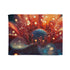 Planetarium Inside a Blooming Flower — 50×60 Plush Throw Blanket — Full Flat Artwork View