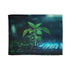 Plant Growing from Digital Screen — Plush Fleece Throw Blanket — Full Flat Artwork View