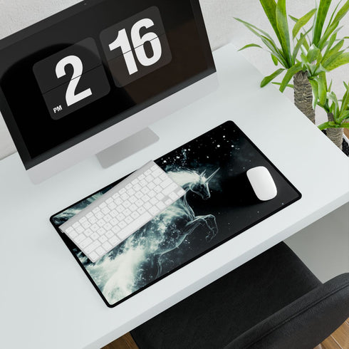 Plasma Trail Behind Winged Centaur — XL & XXL Desk Mat — Gaming & Workspace Desk Setup View