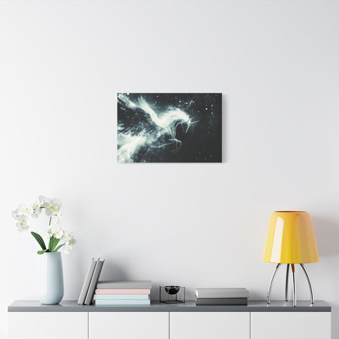 Plasma Trail Behind Winged Centaur — Stretched Canvas Wall Art — Living Room Wall Lifestyle View