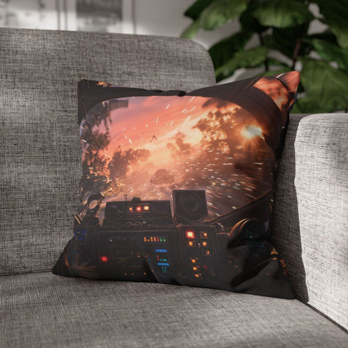 Poe Dameron Piloting an Wing — Double-Sided Cushion Cover — Sofa & Armchair Living Room Lifestyle View