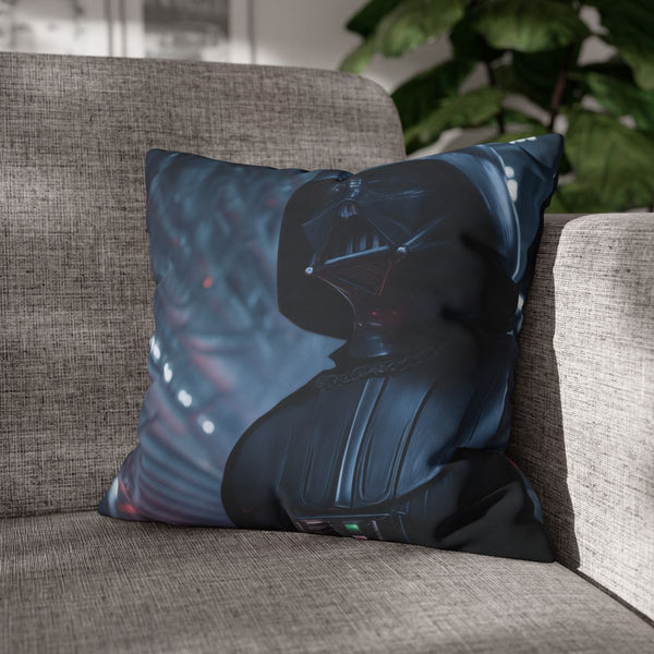 Portrait of Darth Vader Standing on the (Edition III) — Double-Sided Cushion Cover — Sofa & Armchair Living Room Lifestyle View